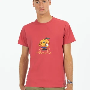 CAMISETA ESTAMPADO ELPULPO Y NARANJITO ROJO DELAVÉ