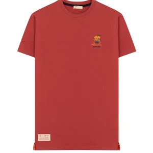 CAMISETA ESTAMPADO PECHO NARANJITO ROJO DELAVÉ