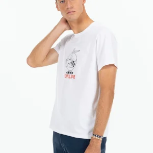 CAMISETA ESTAMPADO SILUETA NARANJITO BLANCO PURO