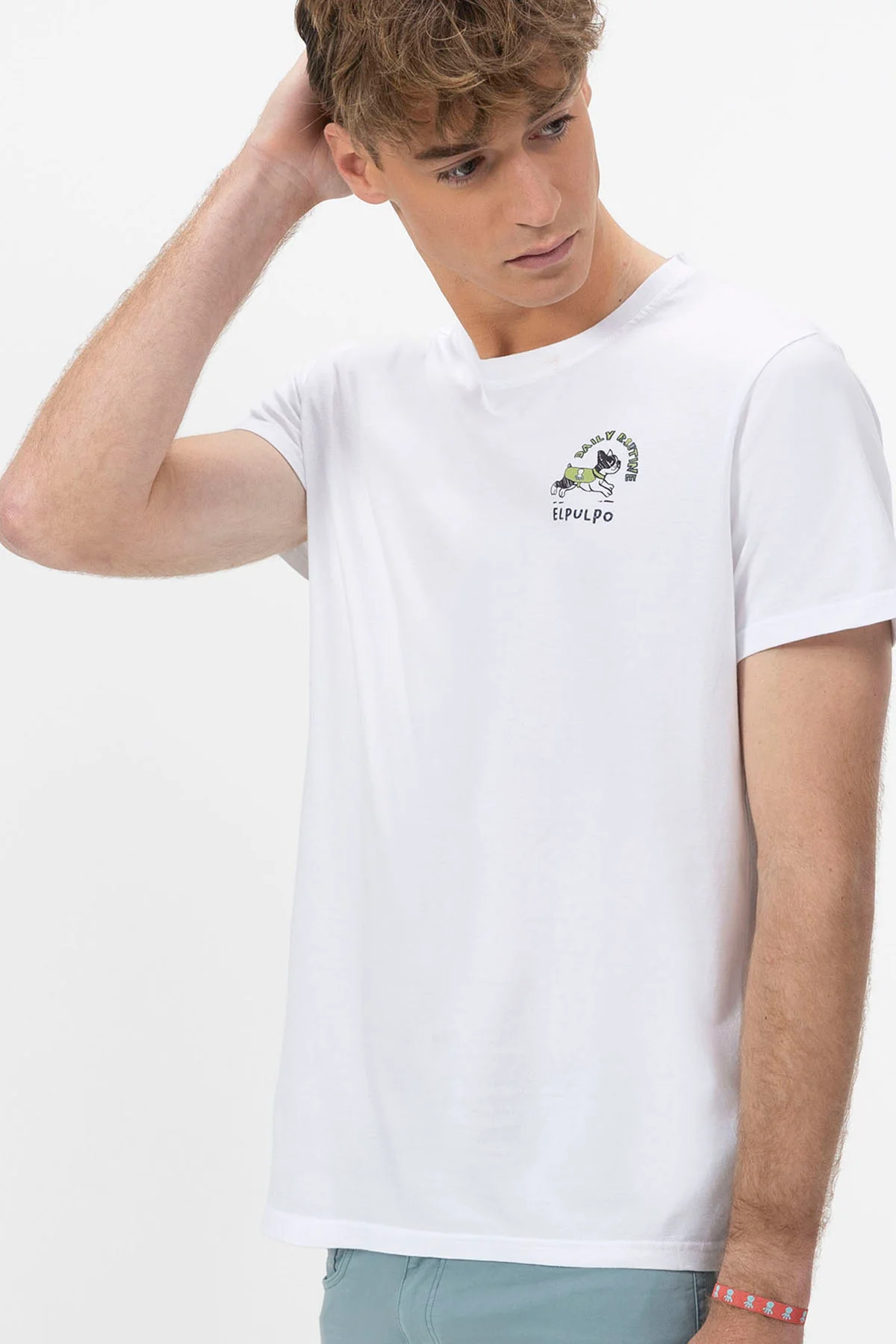 CAMISETA ESTAMPADO DAILY ROUTINE BLANCO PURO - Imagen 3