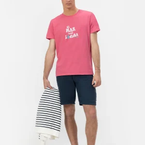 CAMISETA  EL MAR TODO LO-CURA ROSA CHICLE