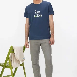 CAMISETA  EL MAR TODO LO-CURA AZUL MARINO DELAVÉ