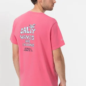 CAMISETA ESTAMPADO SALTY WAVES ROSA CHICLE