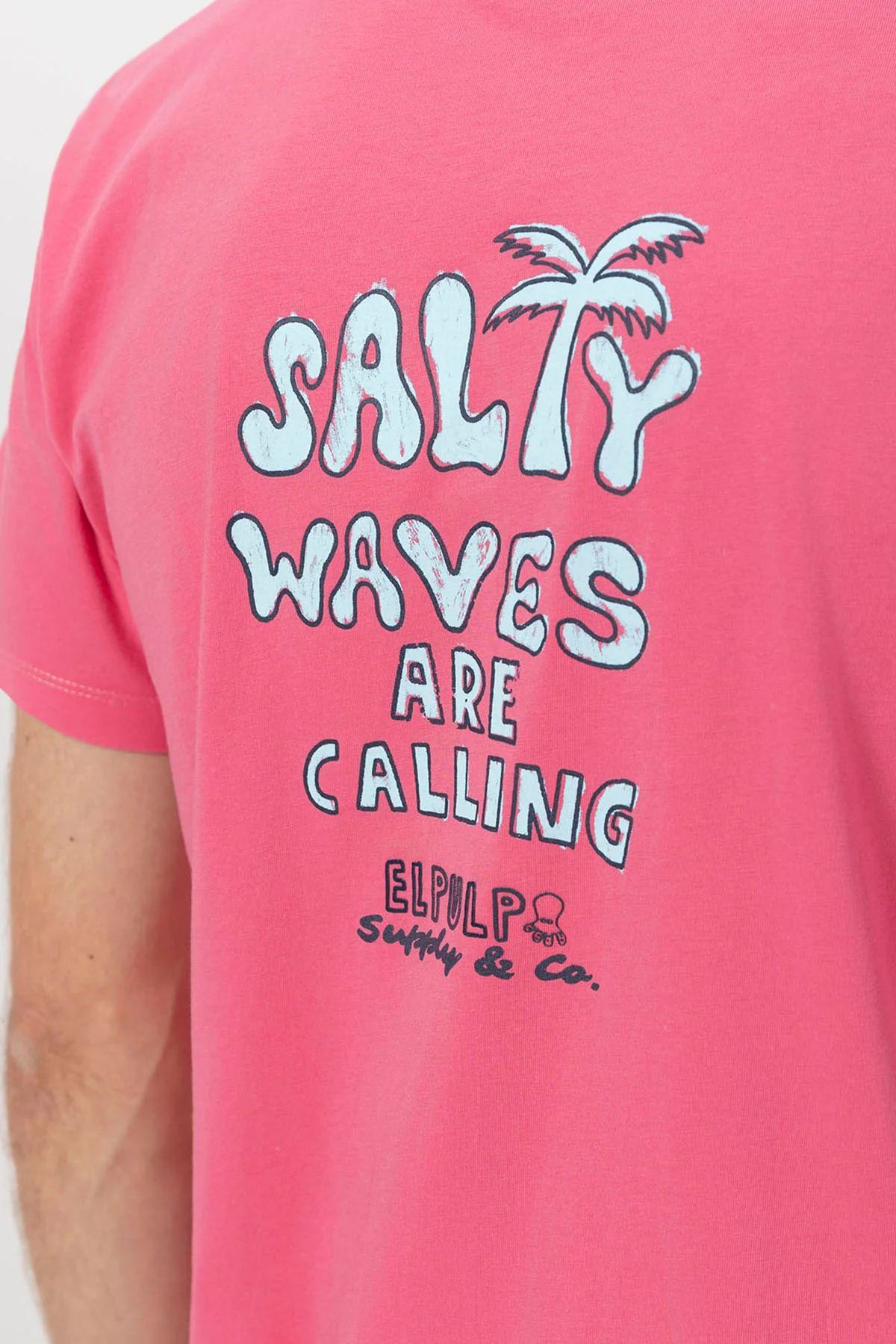 CAMISETA ESTAMPADO SALTY WAVES ROSA CHICLE - Imagen 4