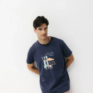 CAMISETA ELPULPO VINTAGE BAR AZUL MARINO DELAVÉ
