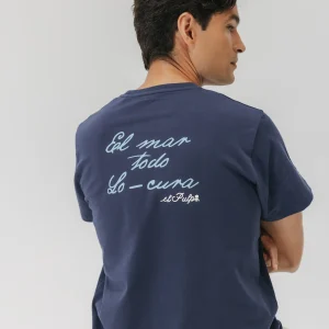 CAMISETA EL MAR TODO LO-CURA AZUL MARINO DELAVÉ