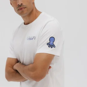 CAMISETA ESTAMPADO TRIPLE LOGO DESGASTADO BLANCO PURO