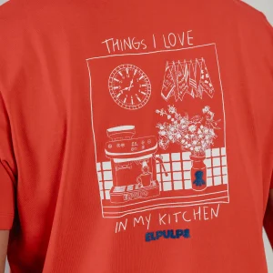 Camiseta estampado my kitchen rojo
