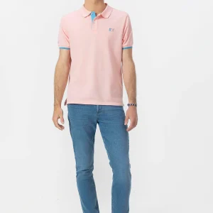 POLO BORDADO ESENCIALES ROSA