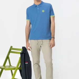 POLO LAVADO PARCHE CONTRASTE ÍNDIGO