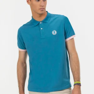 POLO LAVADO PARCHE CONTRASTE AZUL ZAFIRO