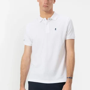 POLO LAVADO BORDADOS A CONTRASTE BLANCO PURO