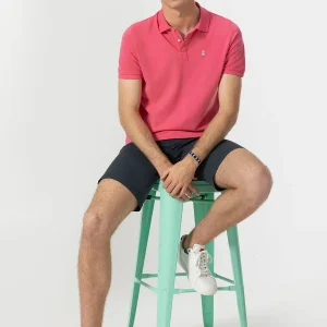 POLO LAVADO BORDADOS A CONTRASTE ROSA CHICLE