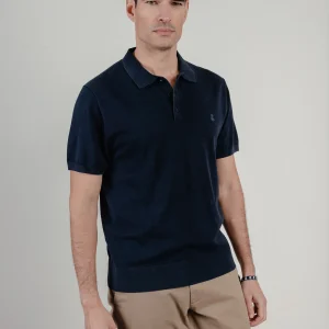 Polo lavado básico azul marino delavé