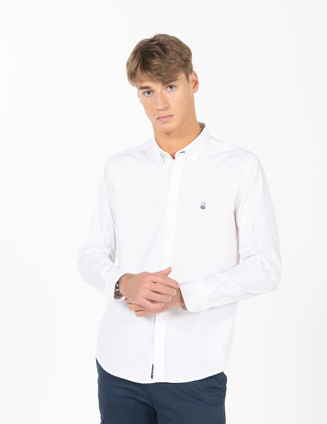 CAMISA POPELÍN LOGO BORDEADO BLANCO PURO - Imagen 2