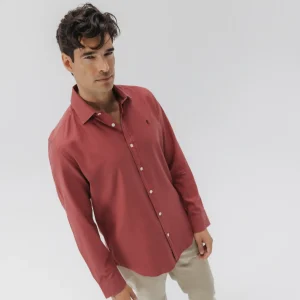 CAMISA CASUAL ESTRUCTURA GARMENT DYED ROSA AMARANTO