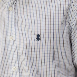 CAMISA SEMIVESTIR POPELÍN CUADRO MULTICOLOR