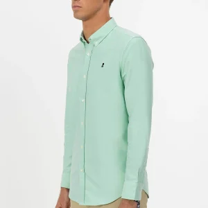 CAMISA CUELLO BOTÓN OXFORD VERDE