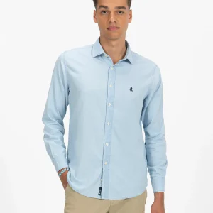 CAMISA BÁSICA DENIM ÍNDIGO BLEACH