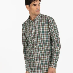 CAMISA MULTICUADRO TWILL MOSTAZA
