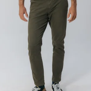 Pantalón chino peach verde khaki