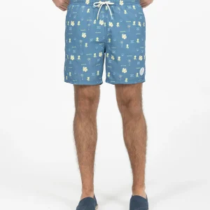 BAÑADOR ESTAMPADO PALMERAS AZUL MARINO DELAVÉ