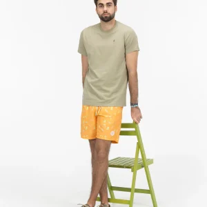 BAÑADOR ESTAMPADO TROPICAL NARANJA DELAVÉ