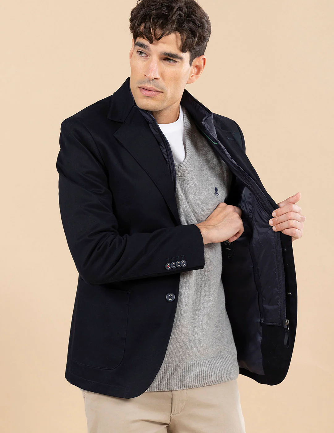 AMERICANA CON PECHERA DESMONTABLE AZUL MARINO - Imagen 5