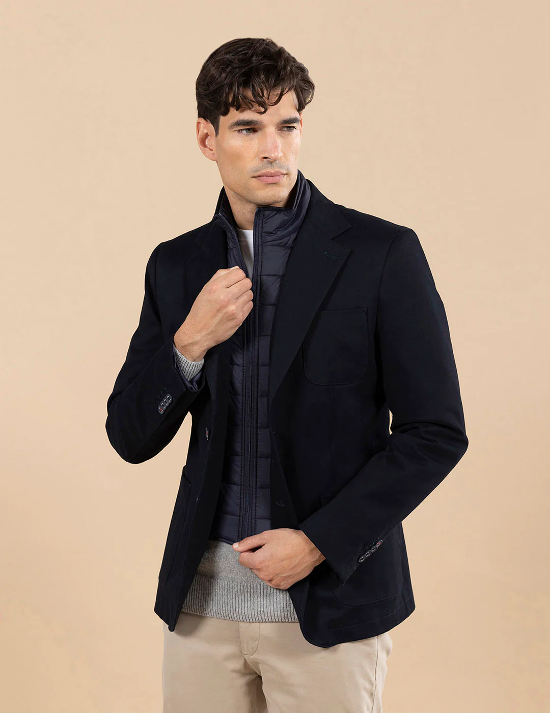 AMERICANA CON PECHERA DESMONTABLE AZUL MARINO - Imagen 3