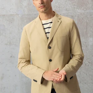 AMERICANA TÉCNICA BOLSILLOS PARCHE BEIGE