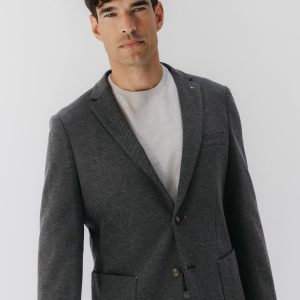 AMERICANA PUNTO JERSEY GRIS MEDIO