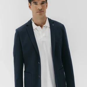 AMERICANA PUNTO JERSEY AZUL MARINO