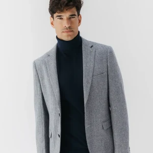 AMERICANA ESPIGA CON LANA AZUL