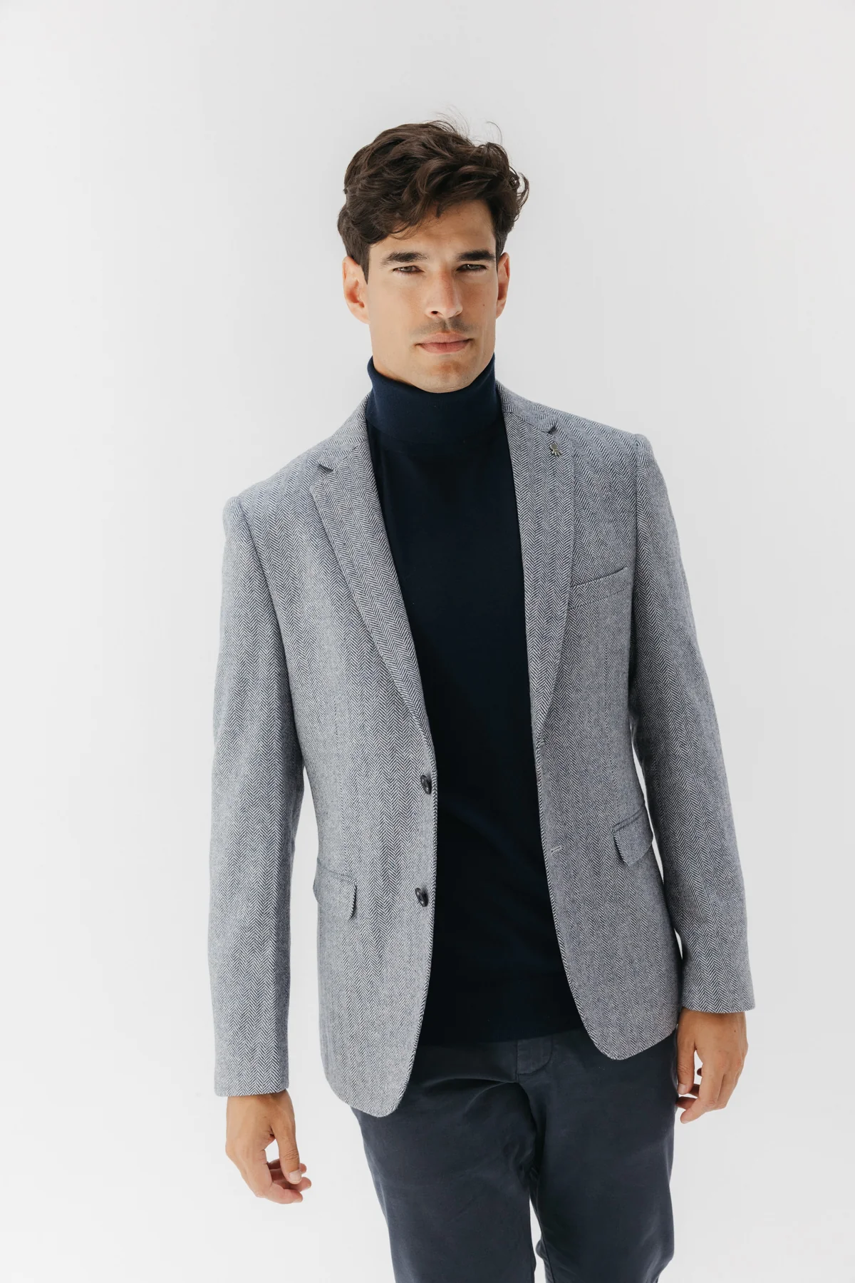 AMERICANA ESPIGA CON LANA AZUL - Imagen 7