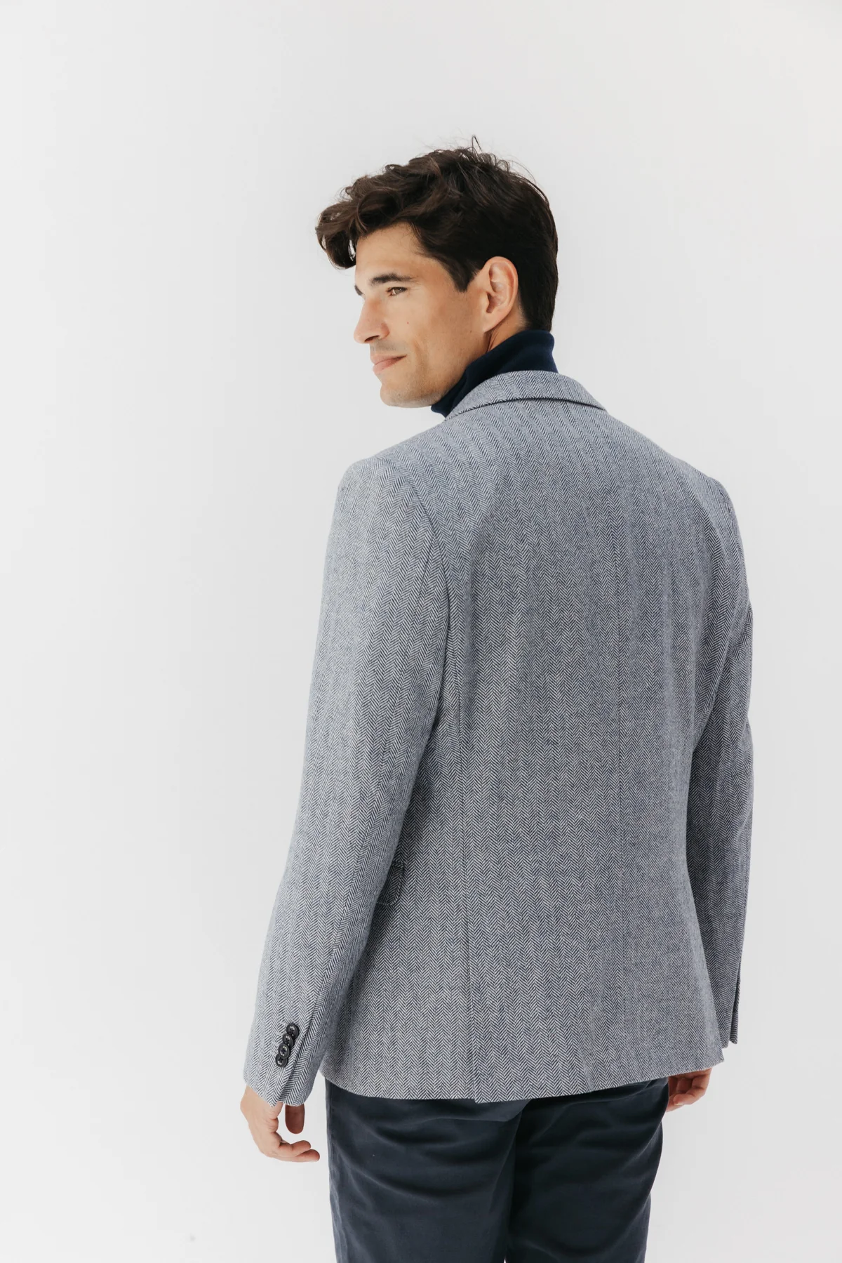 AMERICANA ESPIGA CON LANA AZUL - Imagen 4