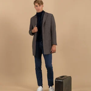 ABRIGO DE ESPIGA PECHERA DESMONTABLE TOSTADO