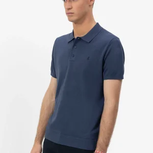 POLO DE PUNTO CREPE BÁSICA AZUL COBALTO