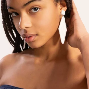 PENDIENTES TEEN ROMBO BLANCO PURO