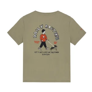 CAMISETA NIÑO ESTAMPADO DAILY ROUTINE VERDE SALVIA