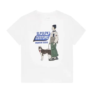 CAMISETA NIÑO ELPULPO CUSTOMS BLANCO PURO