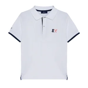 POLO NIÑO BORDADO ESENCIALES BLANCO PURO