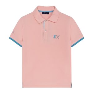POLO NIÑO BORDADO ESENCIALES ROSA