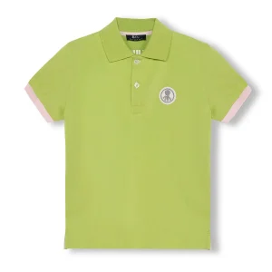 POLO NIÑO LAVADO PARCHE CONTRASTE VERDE PISTACHO