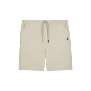 BERMUDA NIÑO BORDADO LOGO BLANCO ROTO