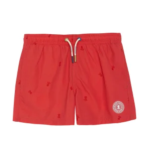 BAÑADOR NIÑO LAVADO ESTAMPADO NEW ALL OVER ROJO DELAVÉ