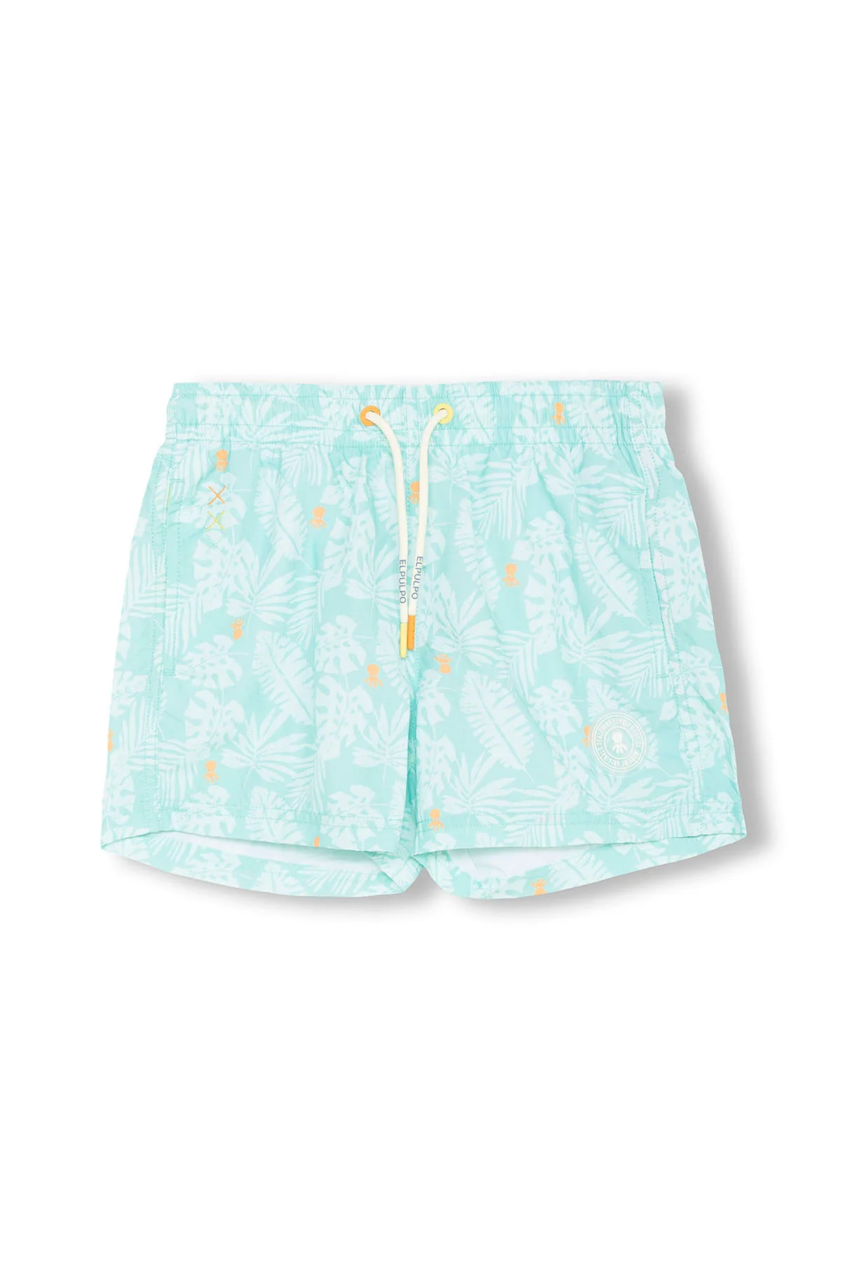 BAÑADOR NIÑO ESTAMPADO SILUETAS HOJAS AZUL TURQUESA - Imagen 2