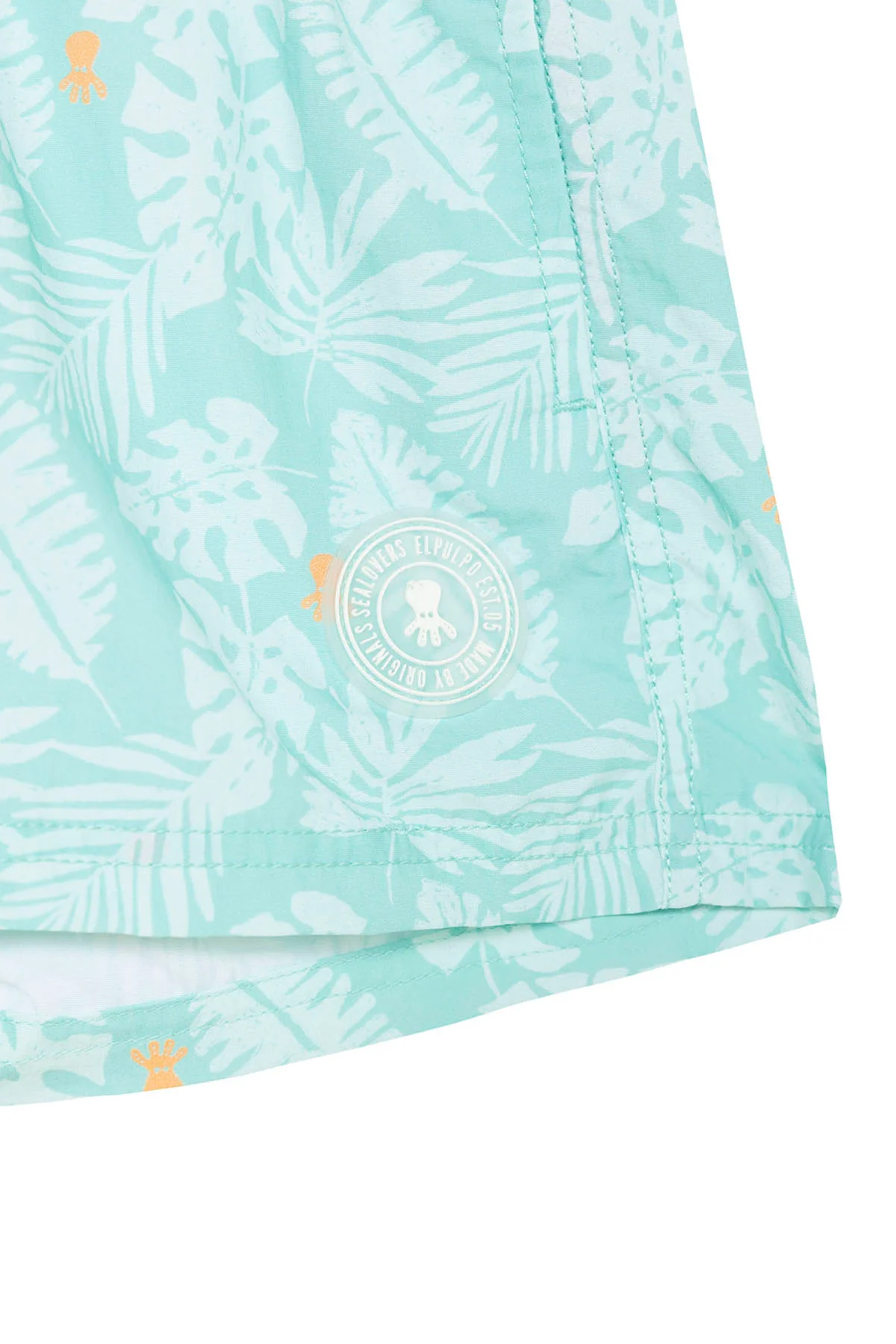 BAÑADOR NIÑO ESTAMPADO SILUETAS HOJAS AZUL TURQUESA - Imagen 6