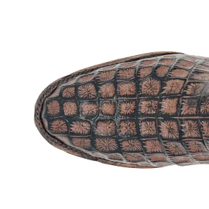 Bota Cocodrilo Cafe Oval Cierre