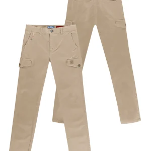 PANTALON CARGO SATIN BEIGE