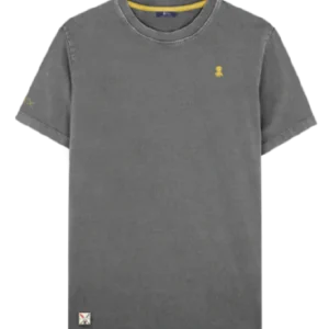 CAMISETA BORDADO LOGO CONTRASTE CARBÓN